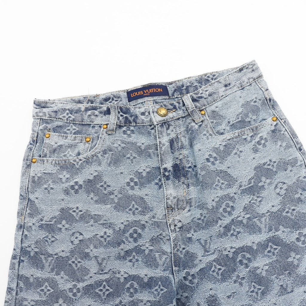 Louis Vuitton Cloud Monogram Jacquard Denim Shorts