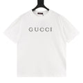 Gucci Double-Image Letter Embroidery Short-Sleeve Top
