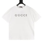 Gucci Double-Image Letter Embroidery Short-Sleeve Top