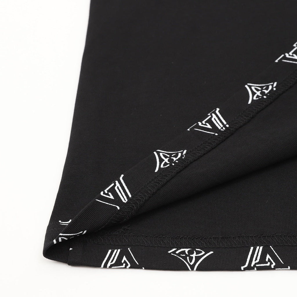 Louis Vuitton Short-Sleeve T-Shirt with Embroidered Leather Logo