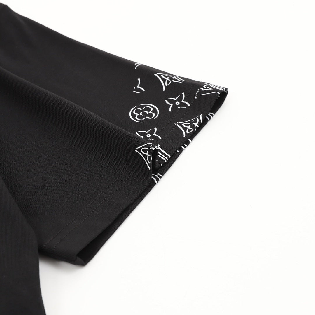 Louis Vuitton Short-Sleeve T-Shirt with Embroidered Leather Logo