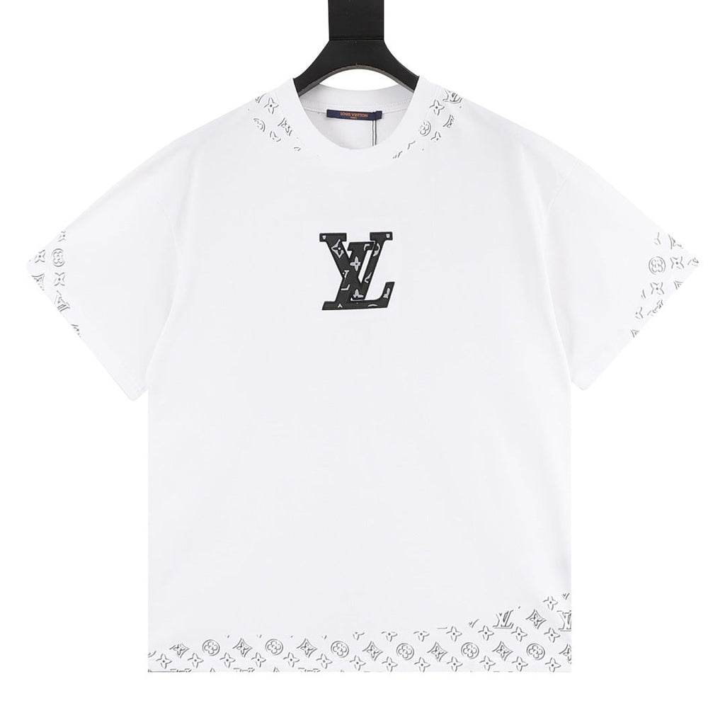 Louis Vuitton Short-Sleeve T-Shirt with Embroidered Leather Logo