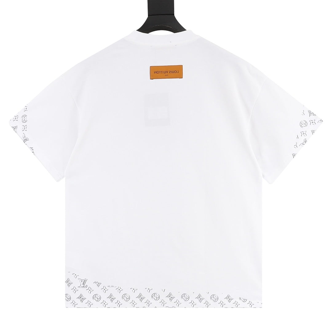Louis Vuitton Short-Sleeve T-Shirt with Embroidered Leather Logo