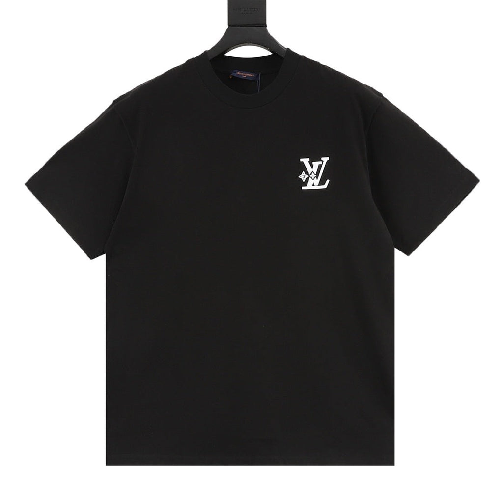 Louis Vuitton Short-Sleeve T-Shirt with Star-Motif and Embroidered LV Logo