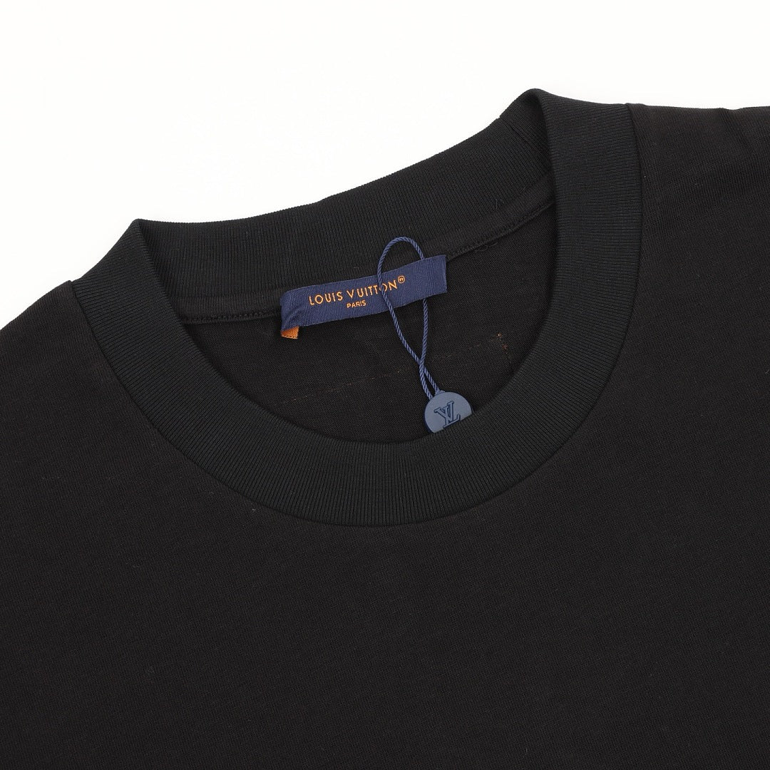 Louis Vuitton Short-Sleeve T-Shirt with Star-Motif and Embroidered LV Logo
