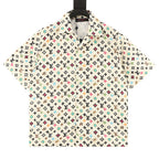 Louis Vuitton Printed Mulberry Silk Short-Sleeve Shirt