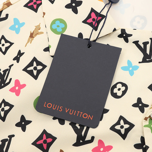 Louis Vuitton Printed Mulberry Silk Short-Sleeve Shirt