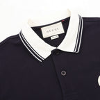 Gucci Short-Sleeve Polo with Embroidered Double G Emblem on the Chest
