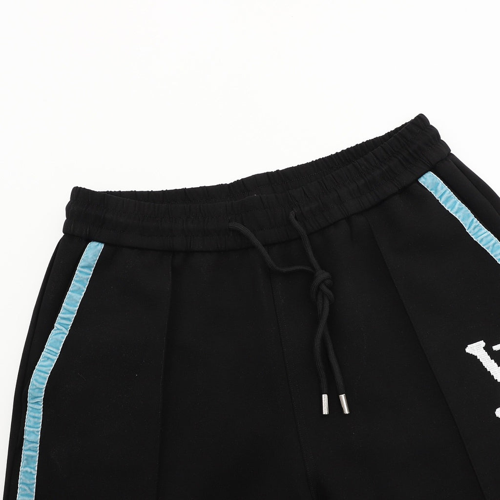 Louis Vuitton Shorts with Blue Side Webbing and Embroidered LV Letters
