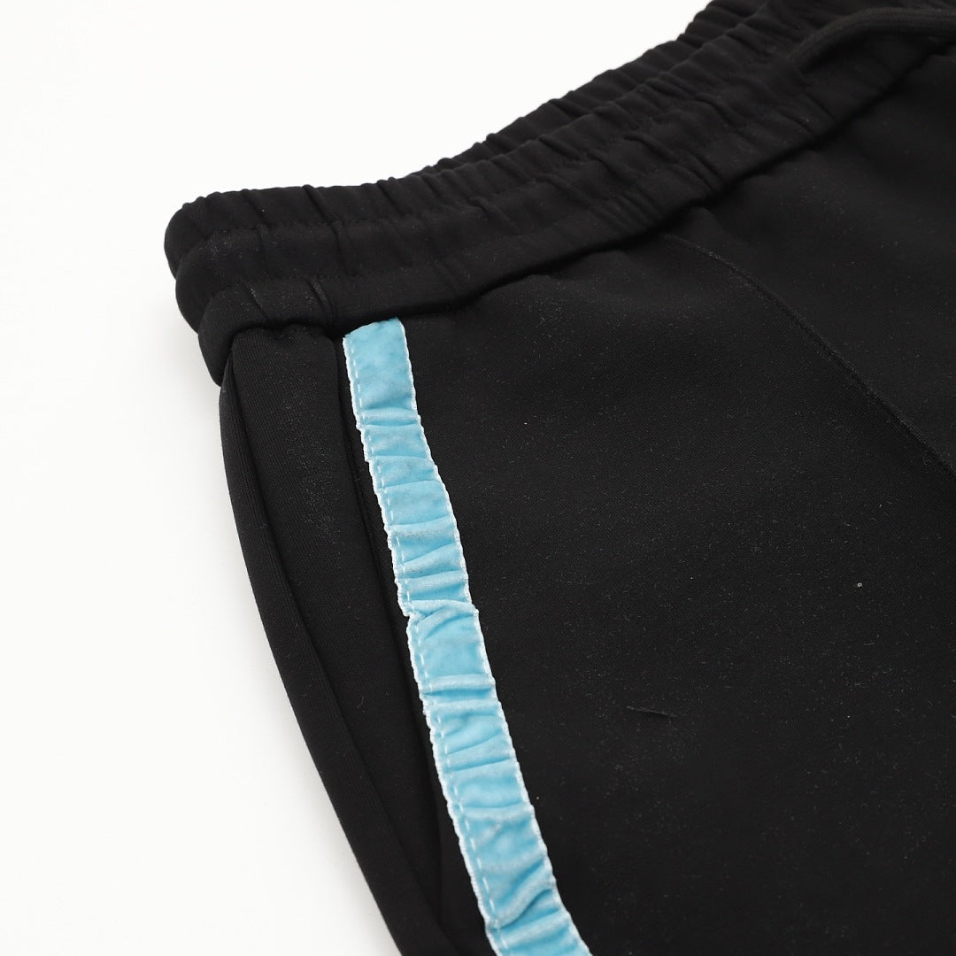 Louis Vuitton Shorts with Blue Side Webbing and Embroidered LV Letters
