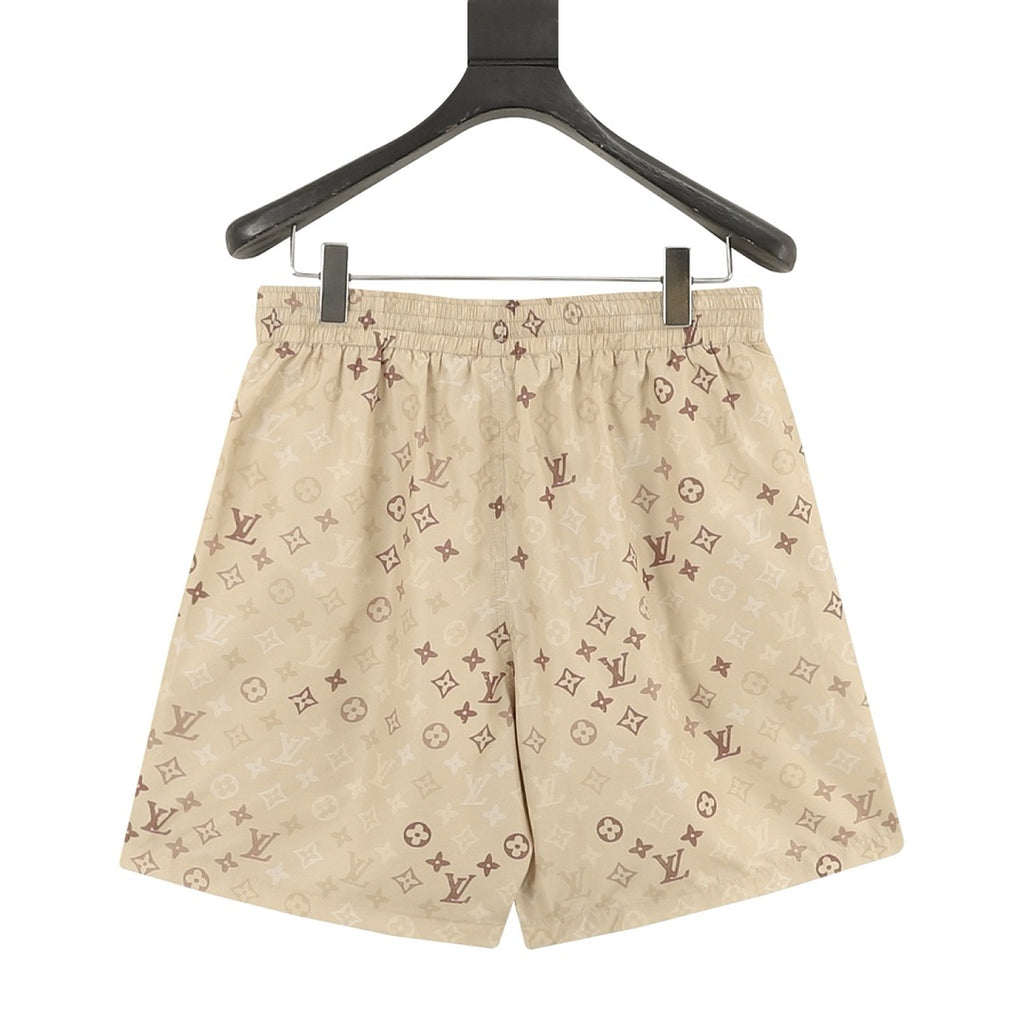 Louis Vuitton Khaki All-Over Print Shorts