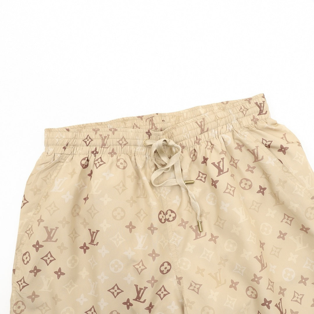 Louis Vuitton Khaki All-Over Print Shorts