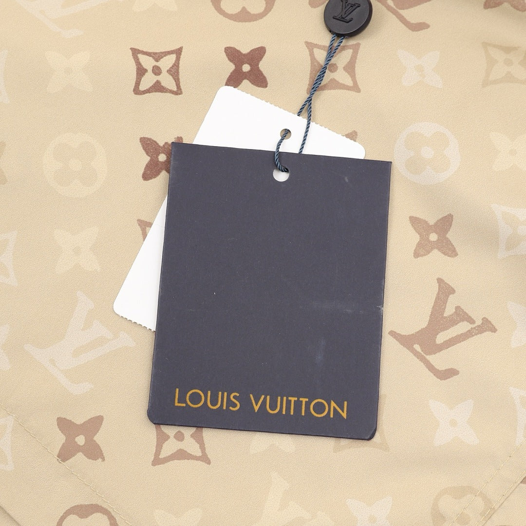 Louis Vuitton Khaki All-Over Print Shorts