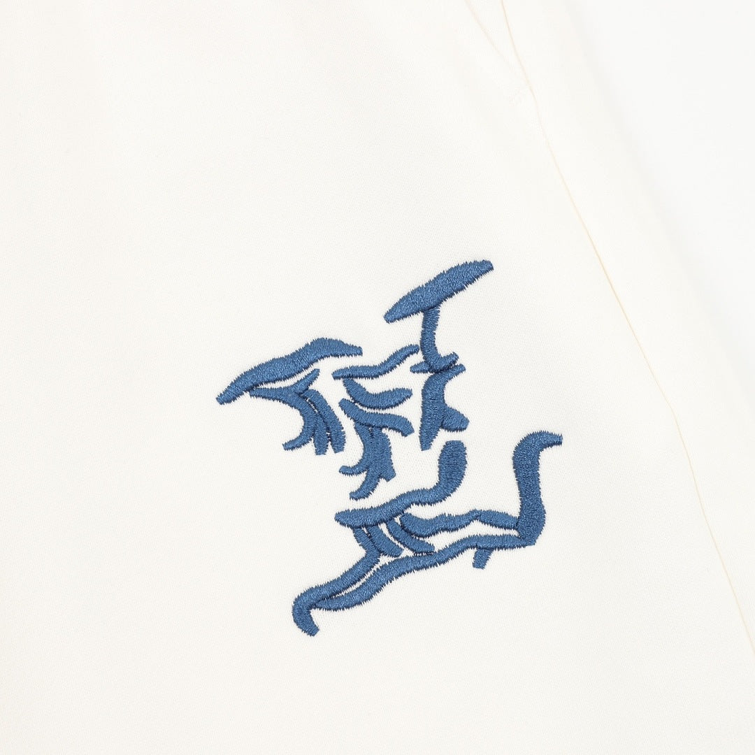 Louis Vuitton Blue Logo-Embroidered Shorts