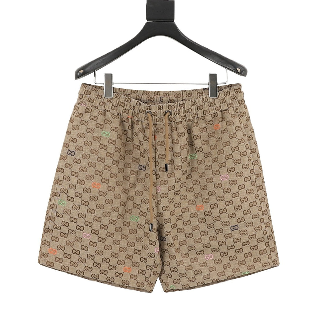 Gucci All-Over Colorful Label Jacquard Shorts
