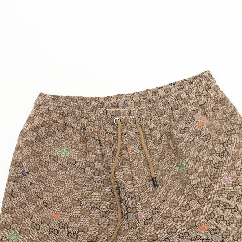 Gucci All-Over Colorful Label Jacquard Shorts