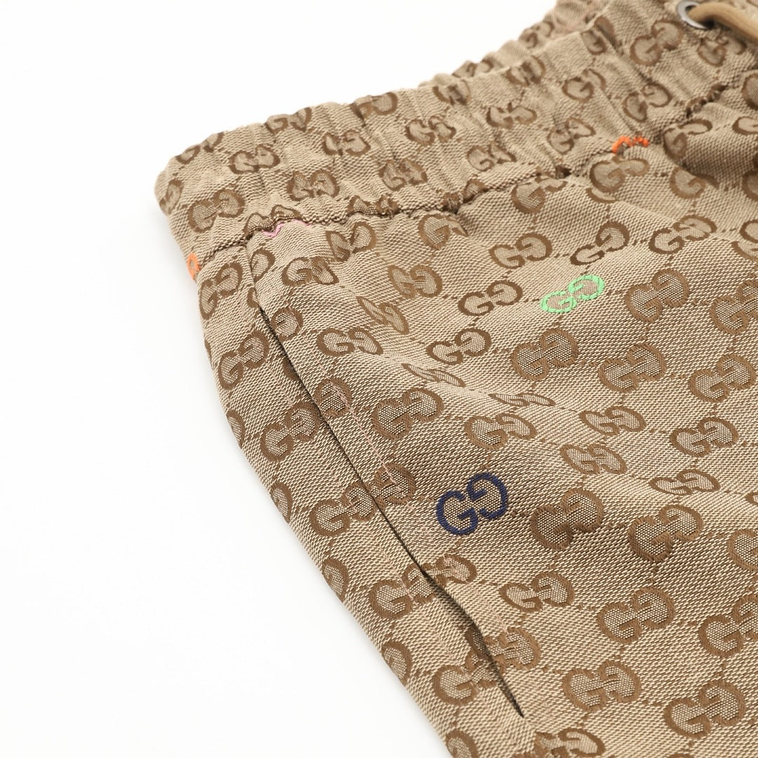 Gucci All-Over Colorful Label Jacquard Shorts