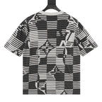 Louis Vuitton Striped Monogram Jacquard Knit Short-Sleeve Top