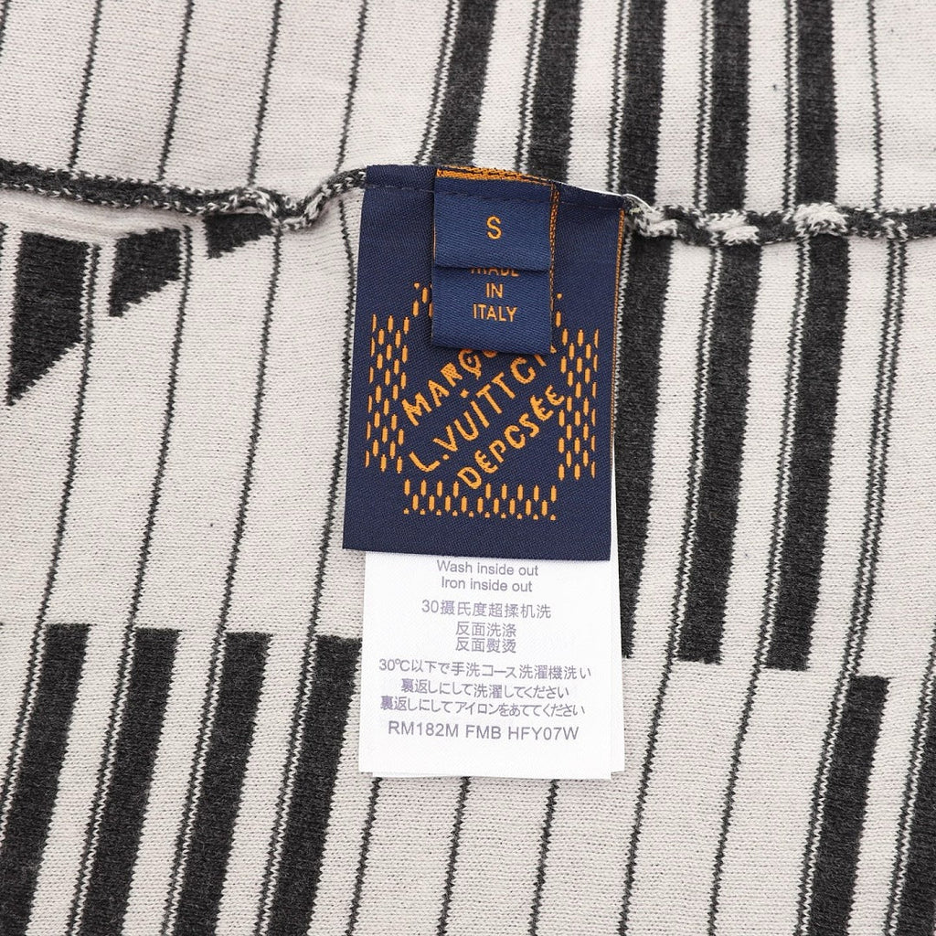 Louis Vuitton Striped Monogram Jacquard Knit Short-Sleeve Top