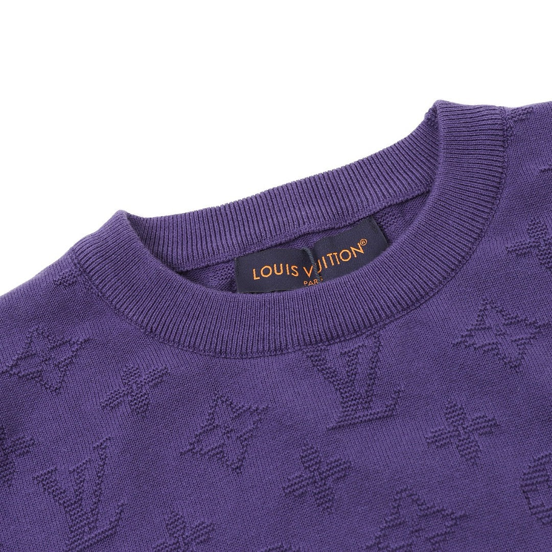 Louis Vuitton Monogram Jacquard Knit Short-Sleeve Top