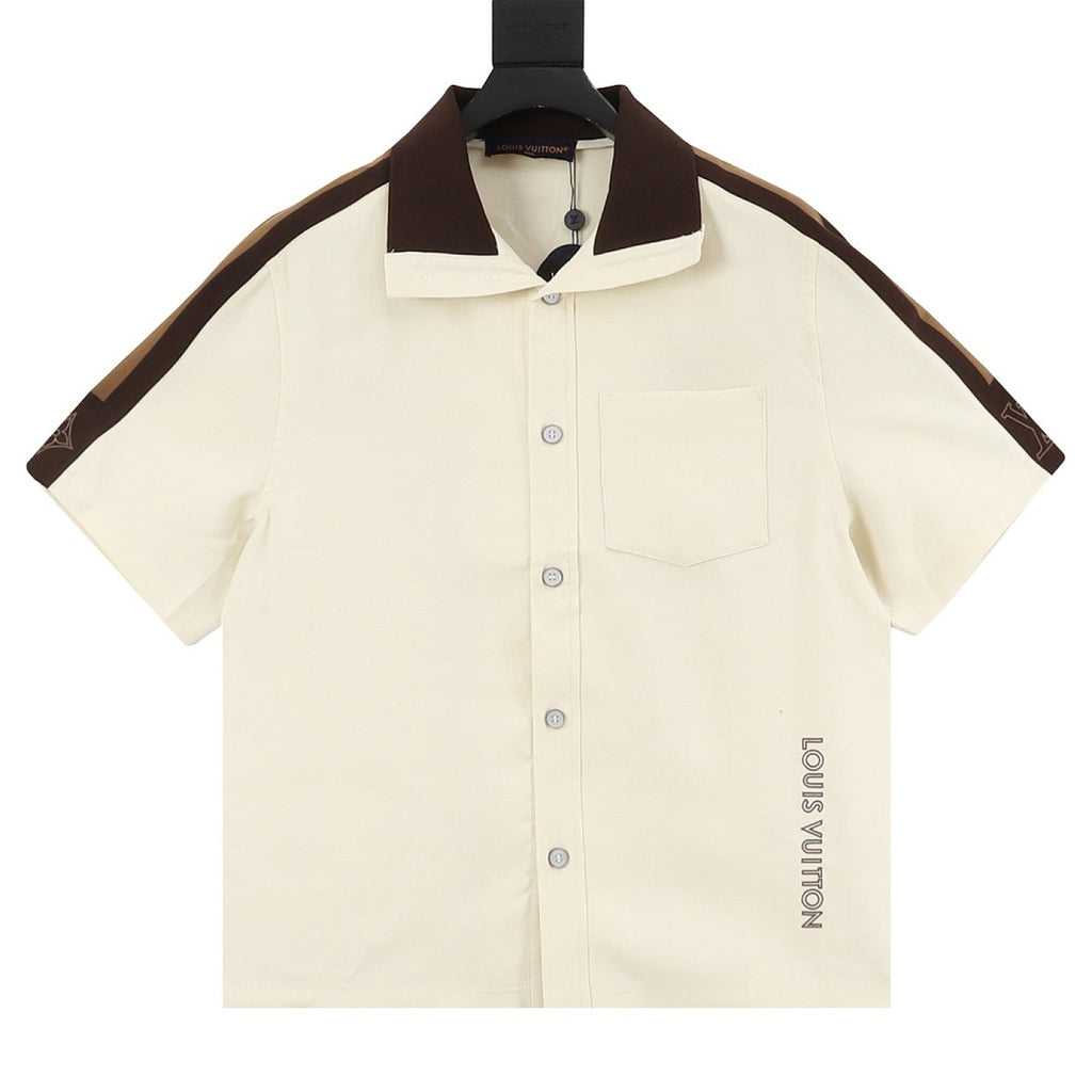Louis Vuitton Shoulder-Striped Embroidered Shirt