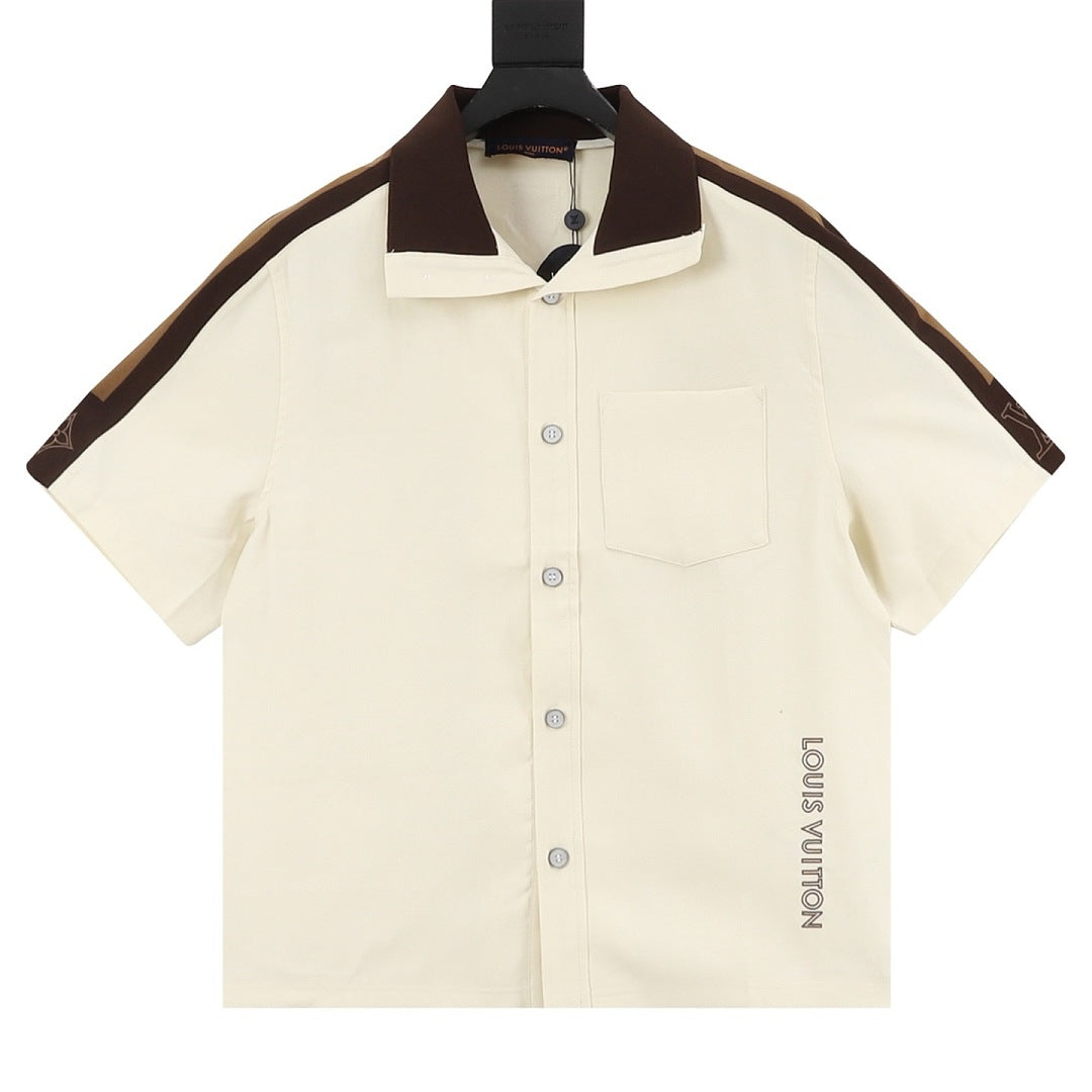 Louis Vuitton Shoulder-Striped Embroidered Shirt