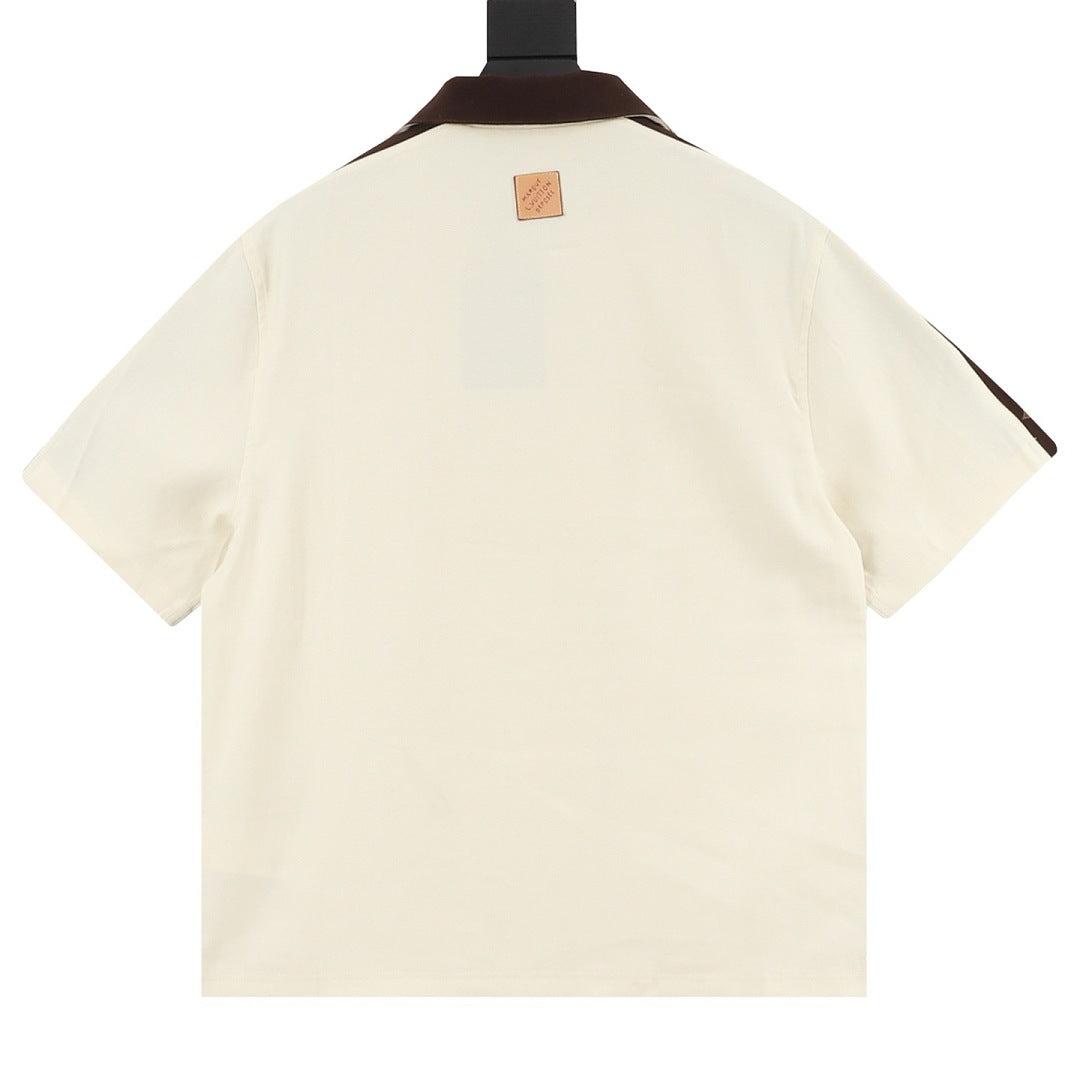 Louis Vuitton Shoulder-Striped Embroidered Shirt