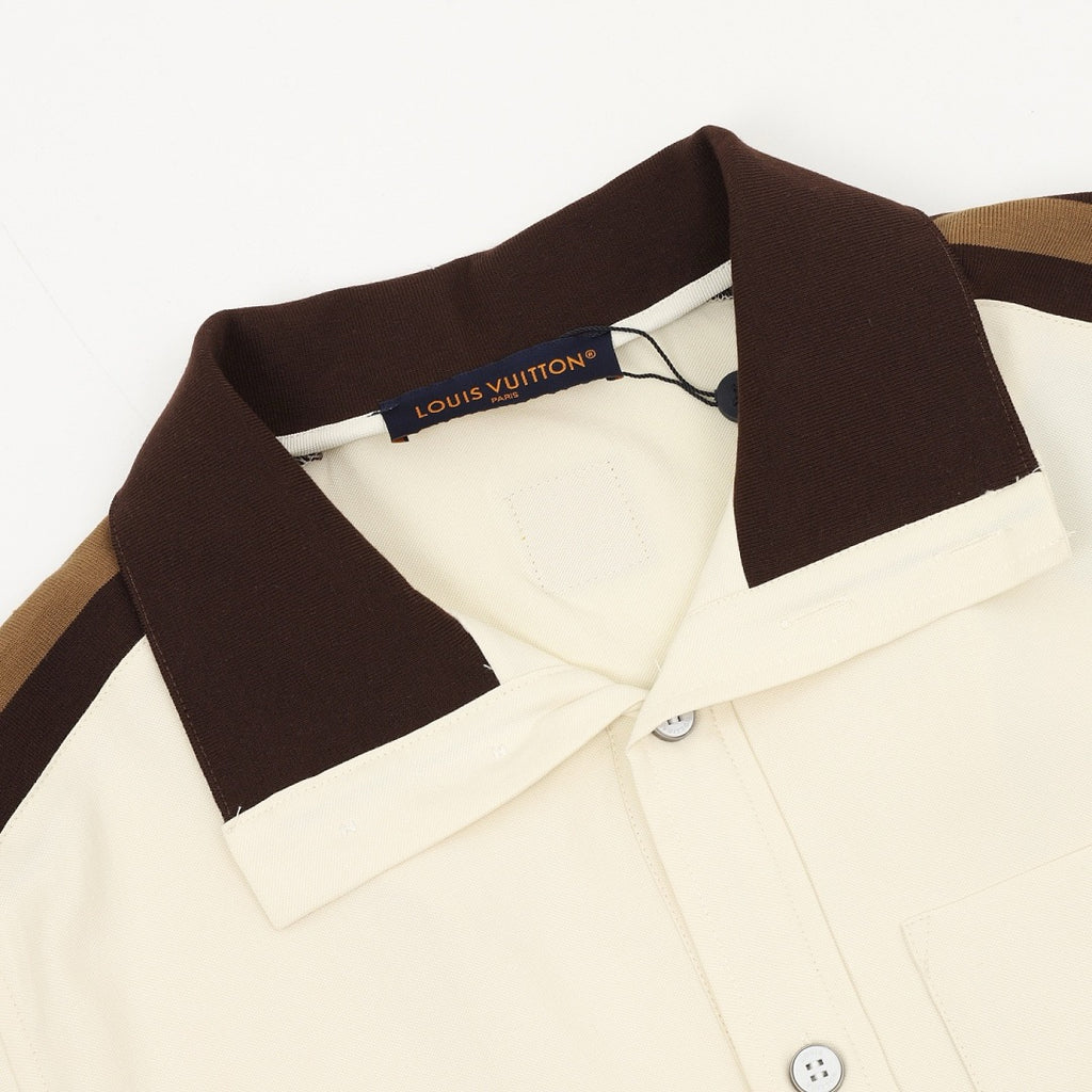 Louis Vuitton Shoulder-Striped Embroidered Shirt