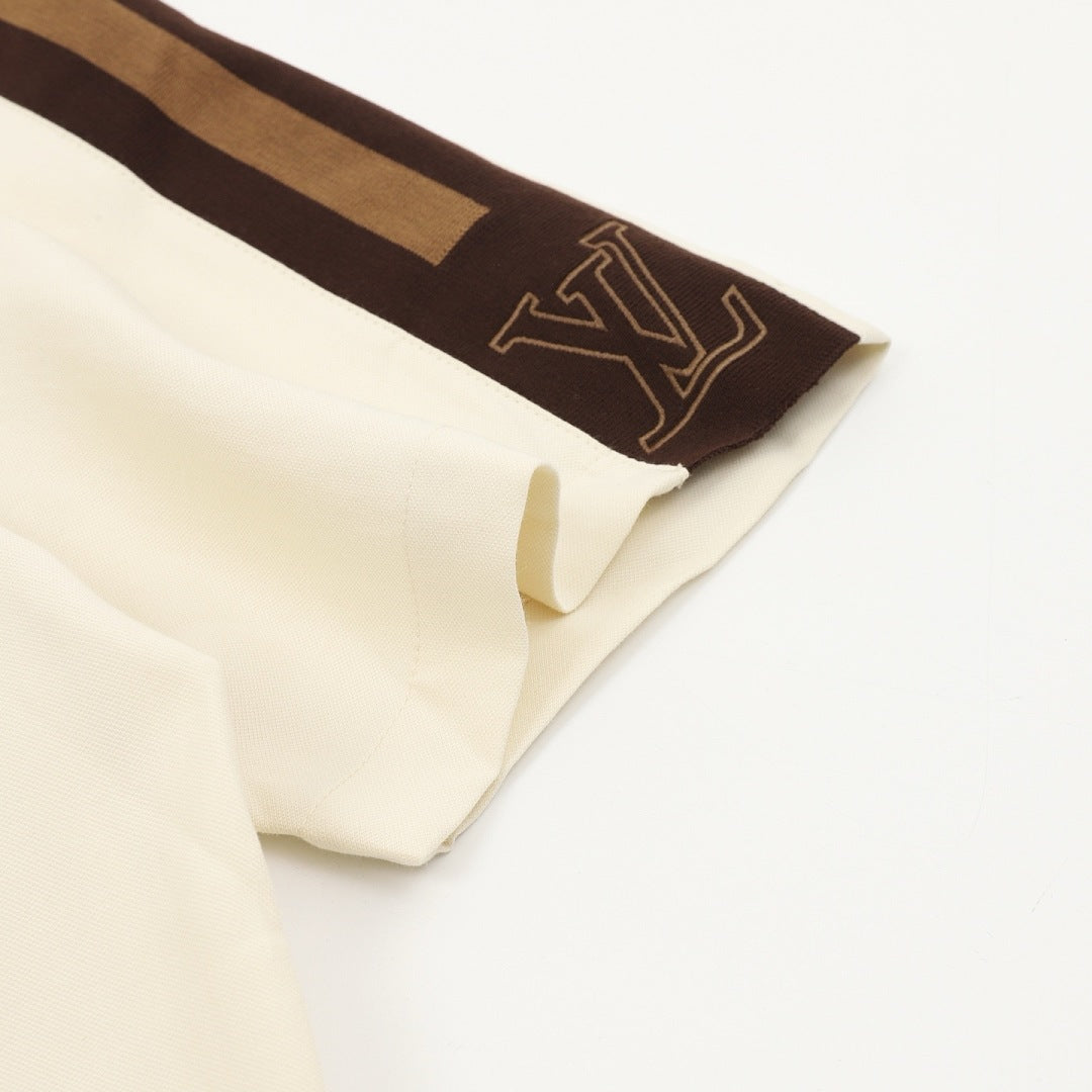 Louis Vuitton Shoulder-Striped Embroidered Shirt