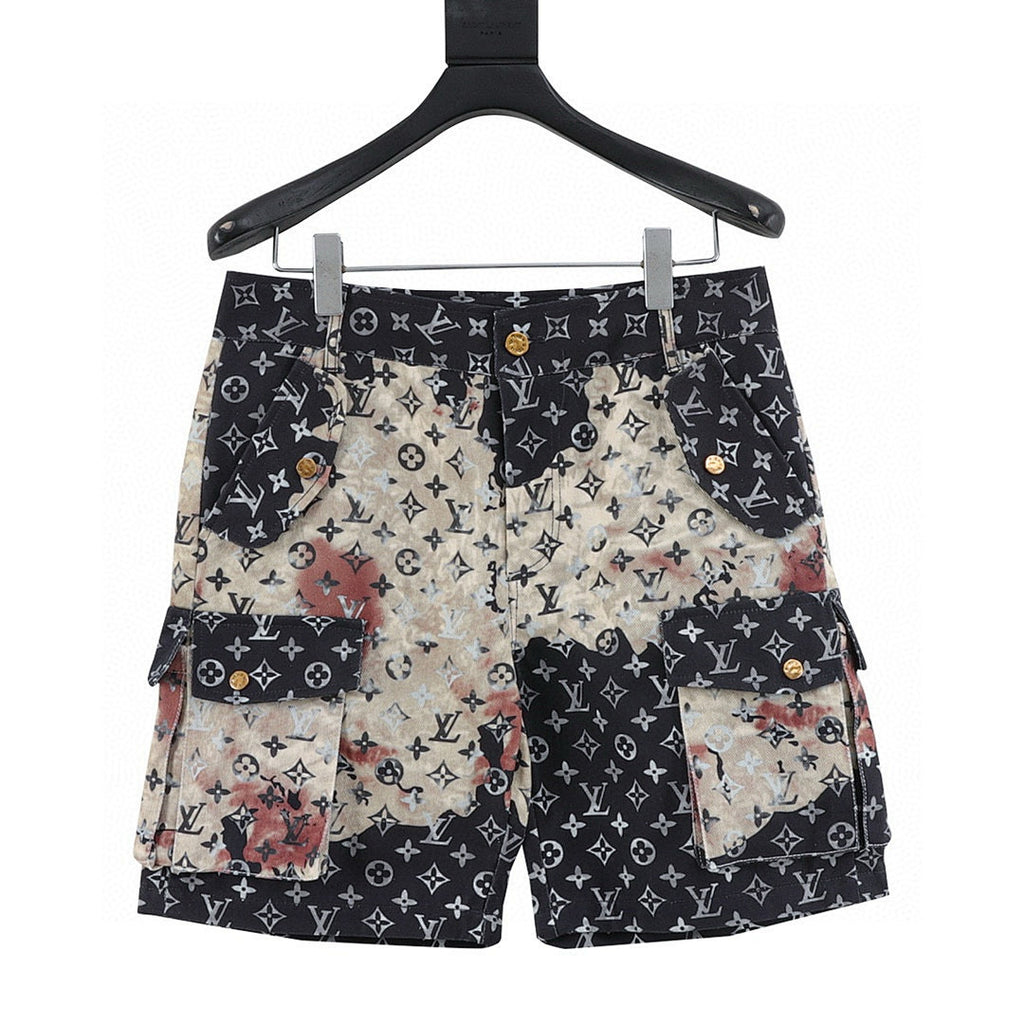Louis Vuitton All-Over Print Washed Denim Shorts
