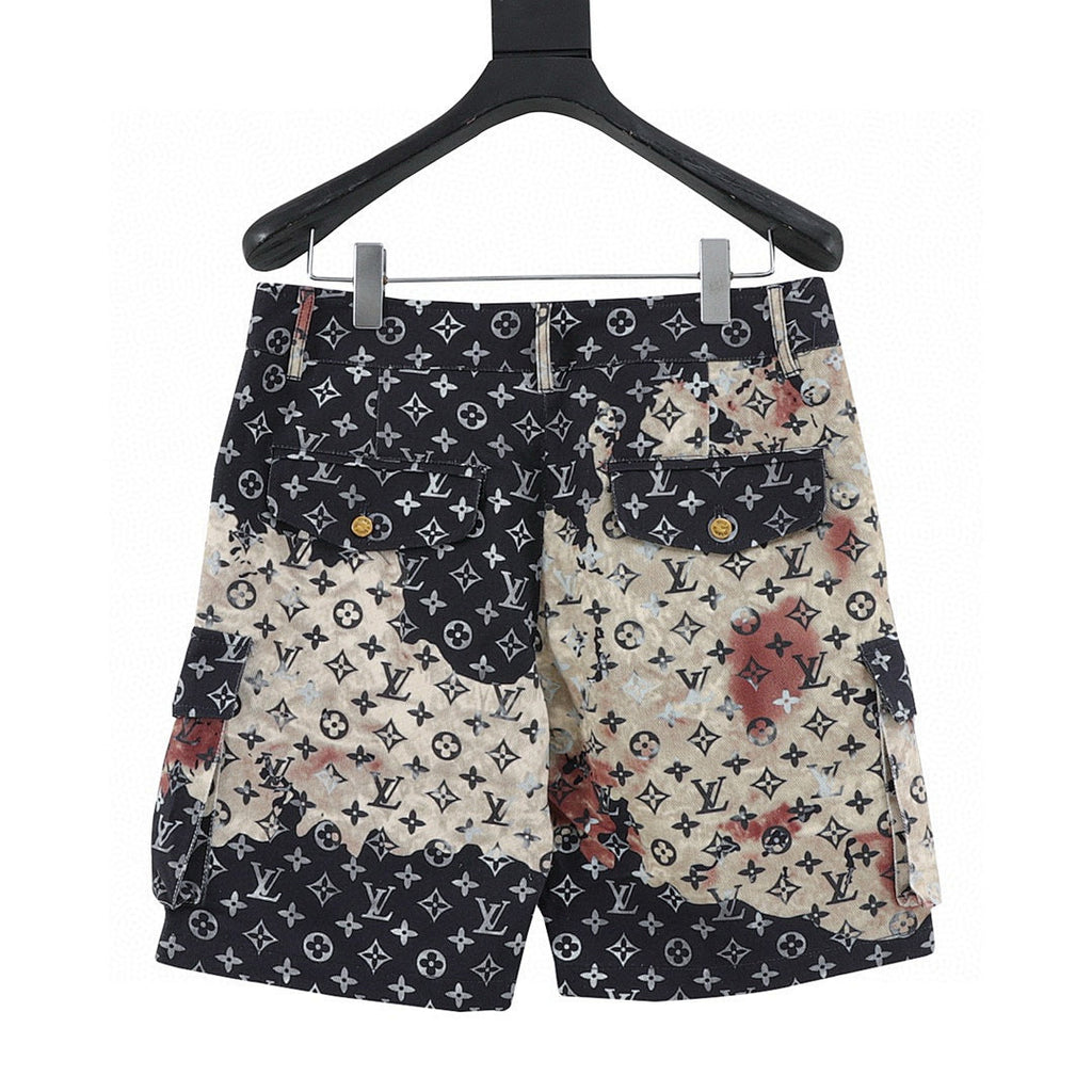 Louis Vuitton All-Over Print Washed Denim Shorts
