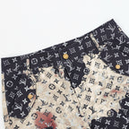 Louis Vuitton All-Over Print Washed Denim Shorts