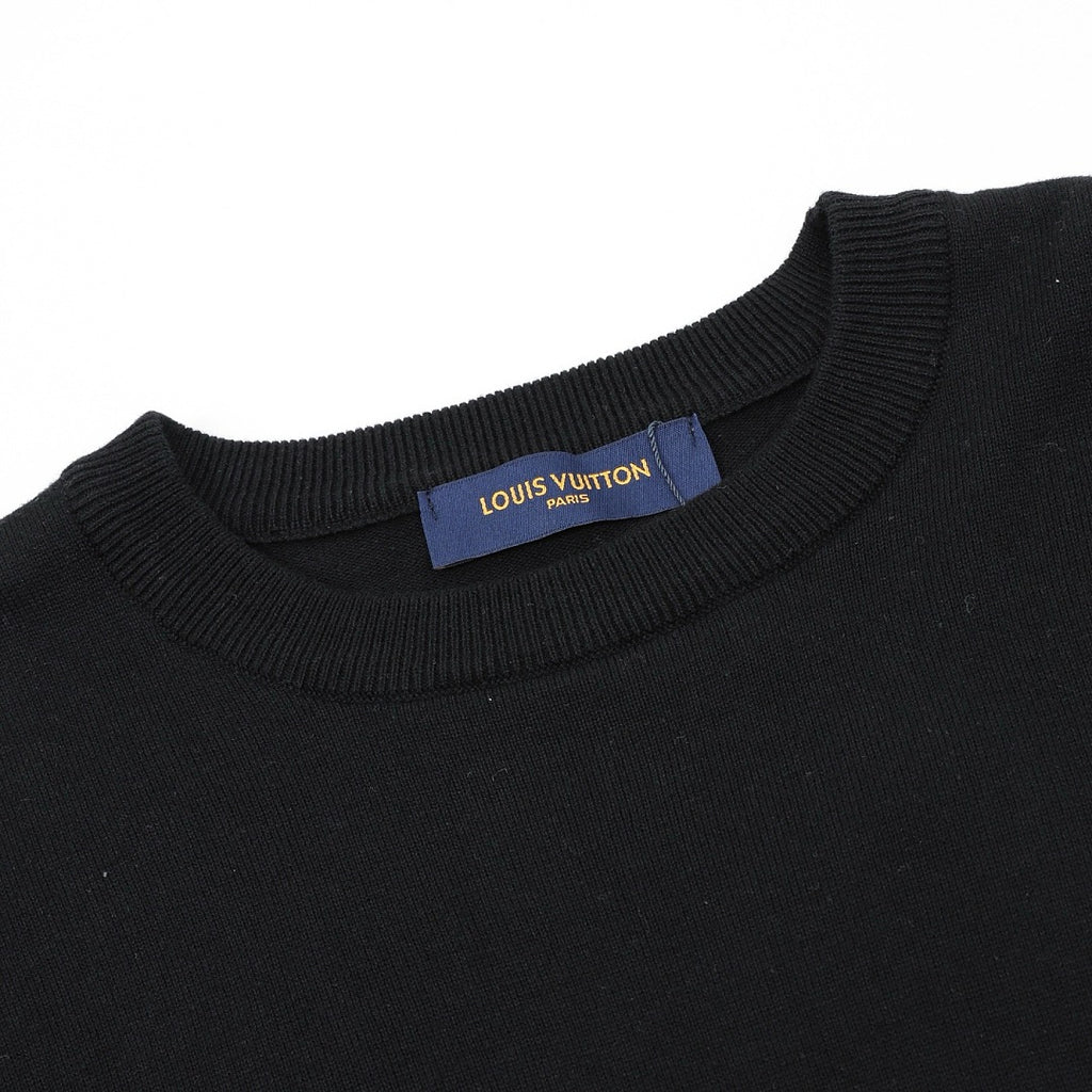 Louis Vuitton Letter Jacquard Knit T-Shirt with Cuff Detail