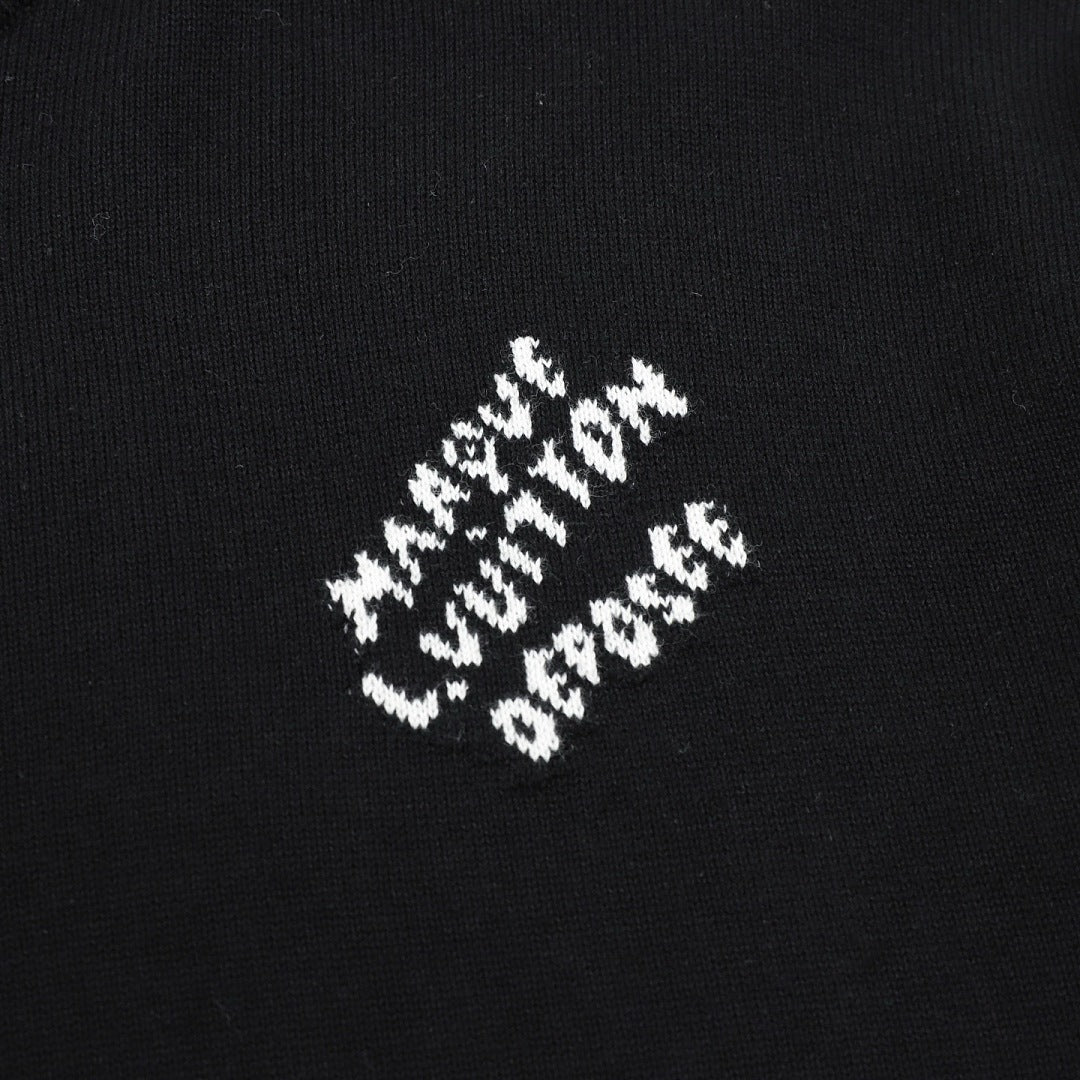Louis Vuitton Letter Jacquard Knit T-Shirt with Cuff Detail