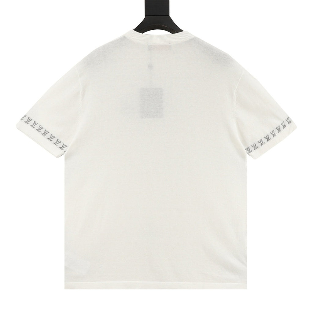 Louis Vuitton Letter Jacquard Knit T-Shirt with Cuff Detail