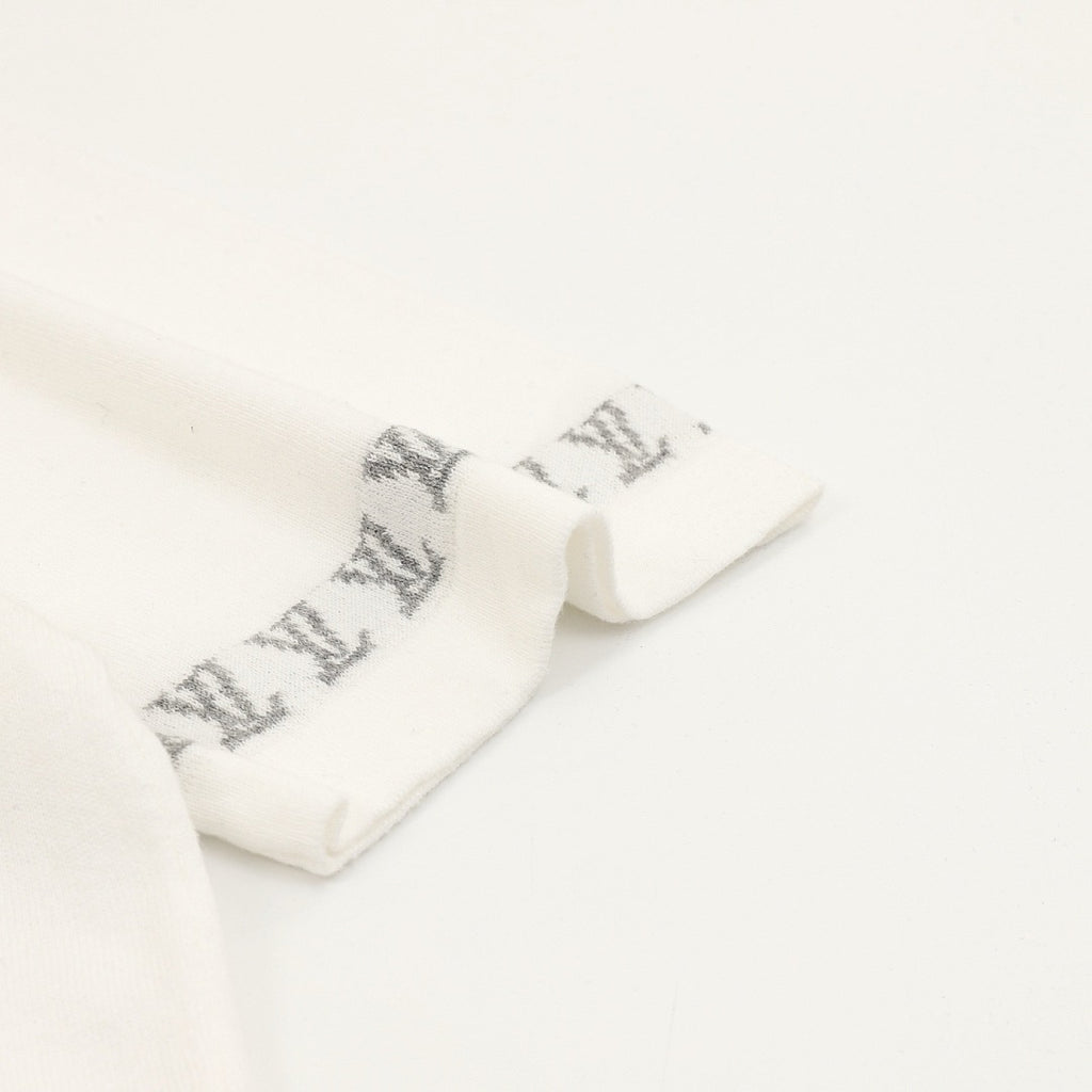 Louis Vuitton Letter Jacquard Knit T-Shirt with Cuff Detail