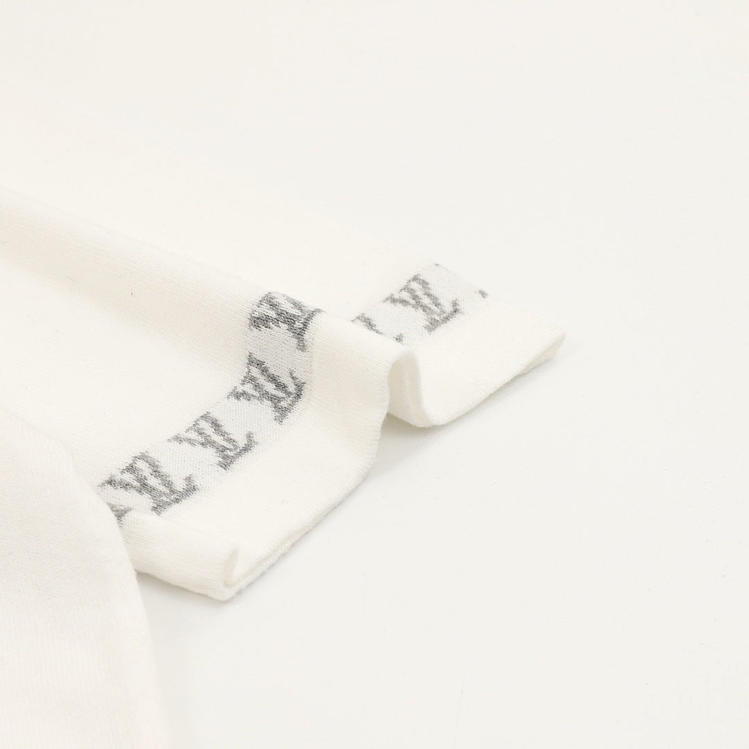 Louis Vuitton Letter Jacquard Knit T-Shirt with Cuff Detail
