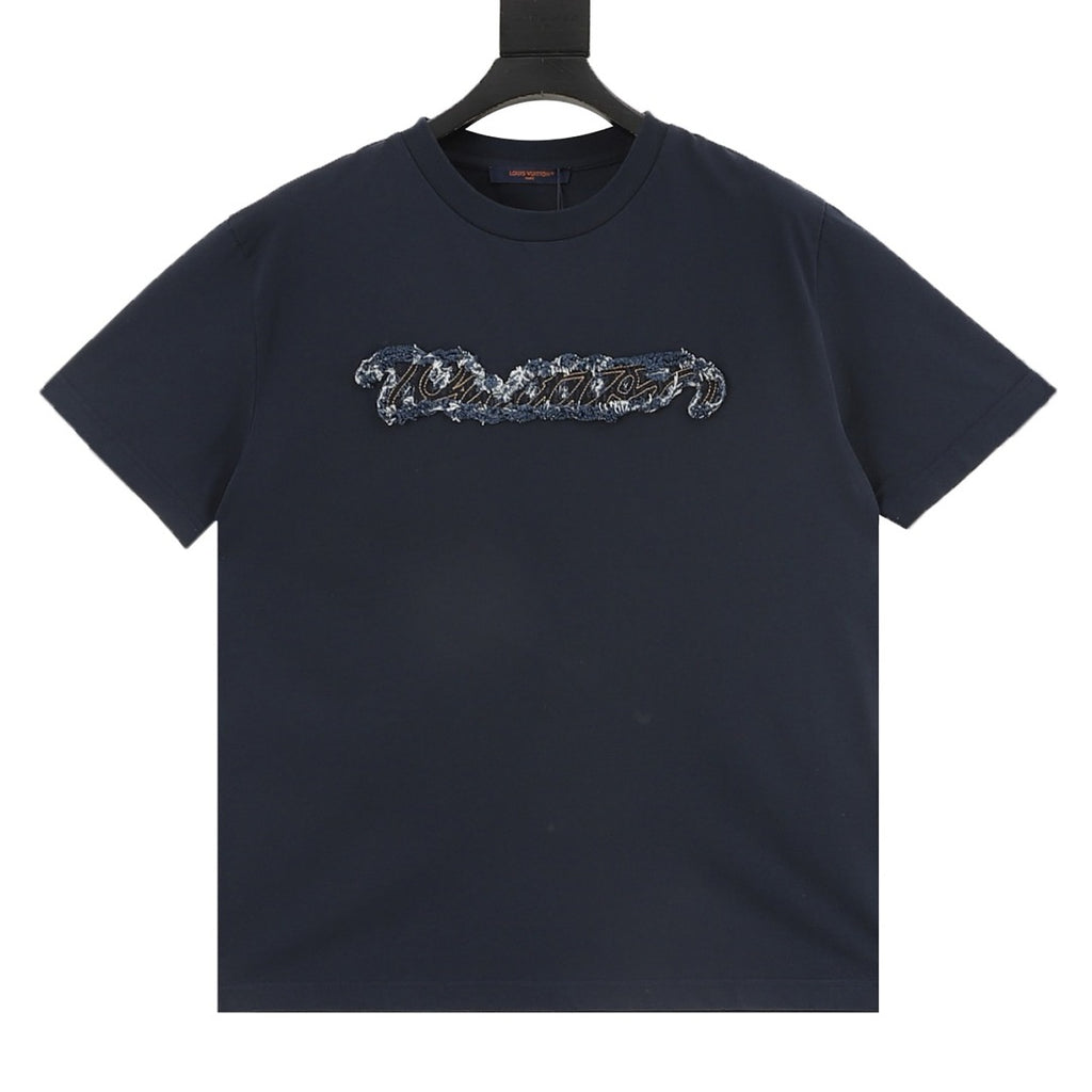 Louis Vuitton Denim Patchwork & Embroidery Short-Sleeve Shirt