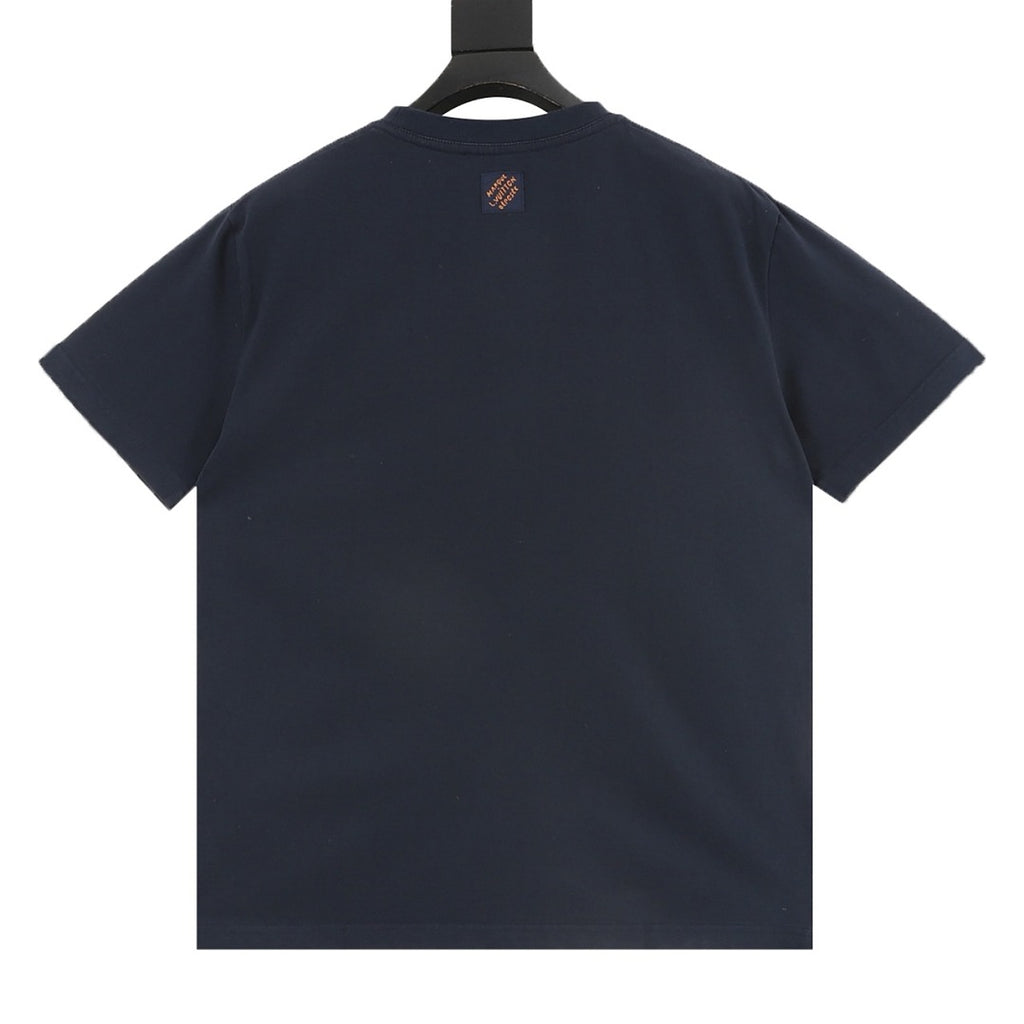 Louis Vuitton Denim Patchwork & Embroidery Short-Sleeve Shirt