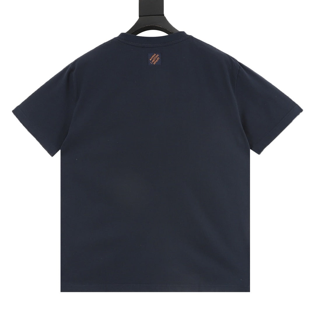 Louis Vuitton Denim Patchwork & Embroidery Short-Sleeve Shirt