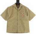 GUCCI Classic GG Monogram Embroidered "Year of the Horse" Badge Cuban Collar Shirt