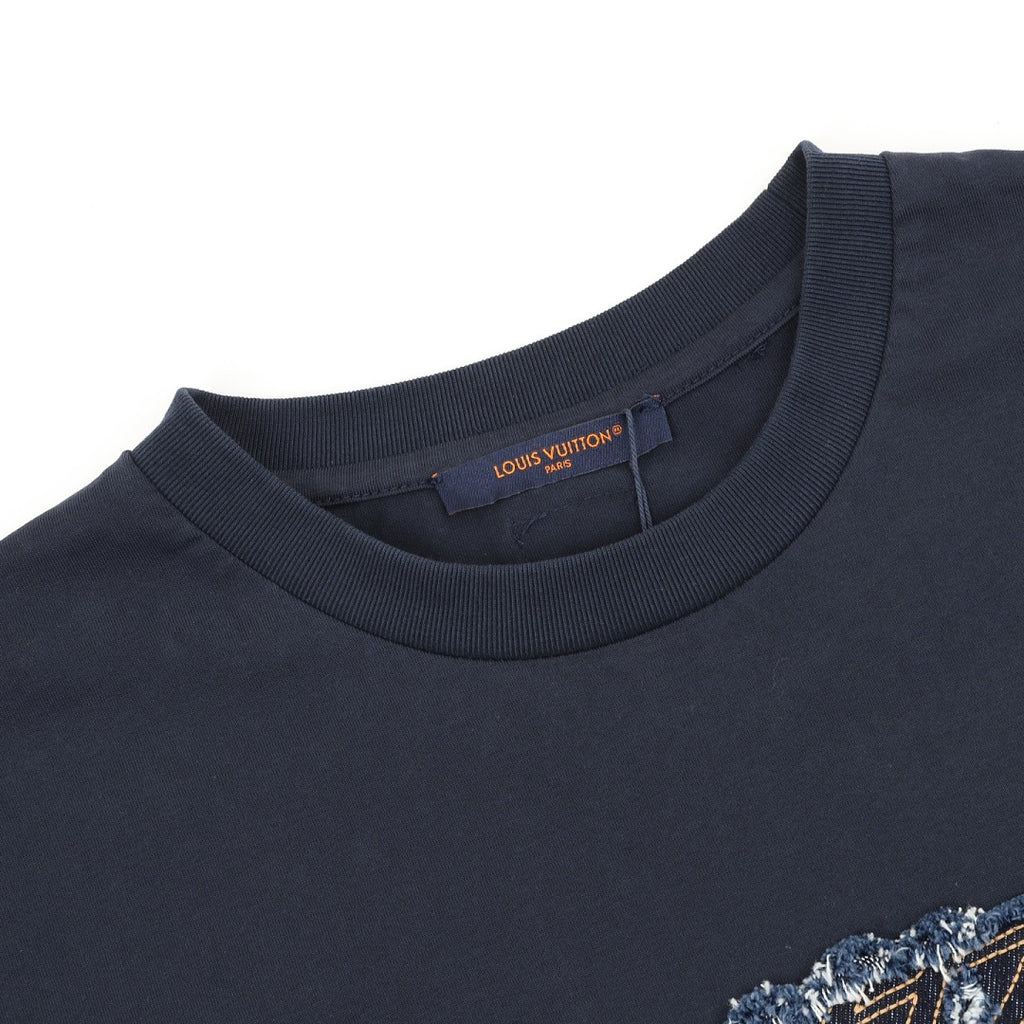 Louis Vuitton Denim Patchwork & Embroidery Short-Sleeve Shirt
