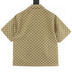 GUCCI Classic GG Monogram Embroidered "Year of the Horse" Badge Cuban Collar Shirt