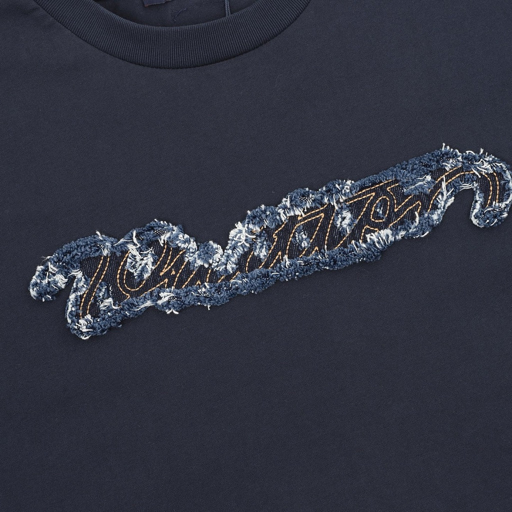 Louis Vuitton Denim Patchwork & Embroidery Short-Sleeve Shirt