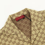 GUCCI Classic GG Monogram Embroidered "Year of the Horse" Badge Cuban Collar Shirt
