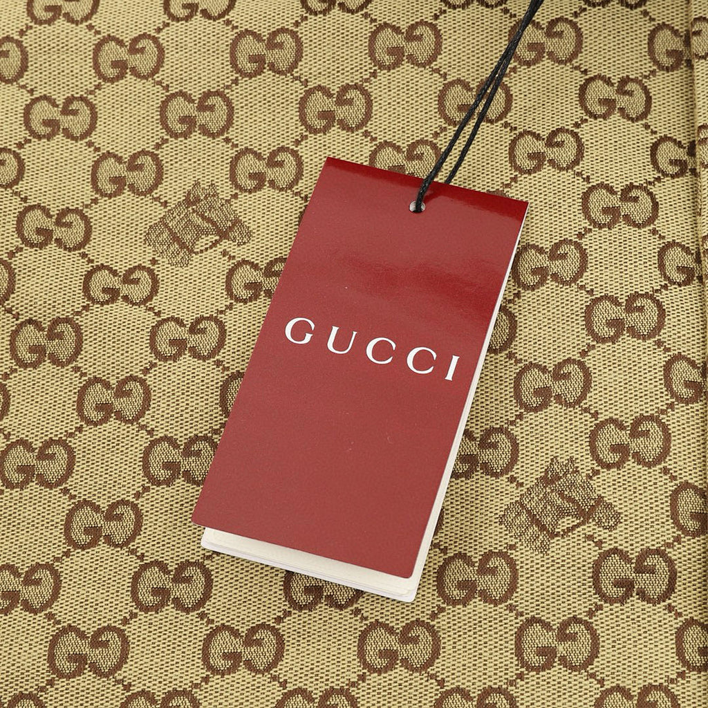 GUCCI Classic GG Monogram Embroidered "Year of the Horse" Badge Cuban Collar Shirt