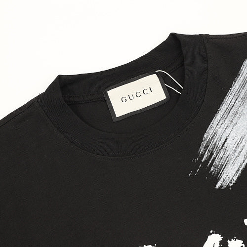 Gucci Ink-Brush Stroke Graffiti Lettering Short-Sleeve T-Shirt