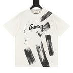 Gucci Ink-Brush Stroke Graffiti Lettering Short-Sleeve T-Shirt