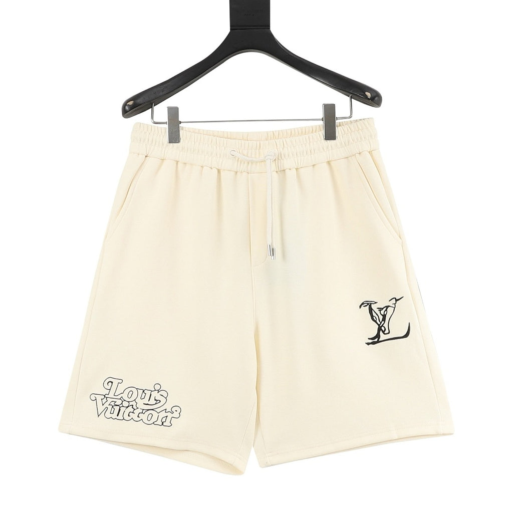 Louis Vuitton Double-Logo Embroidered Shorts