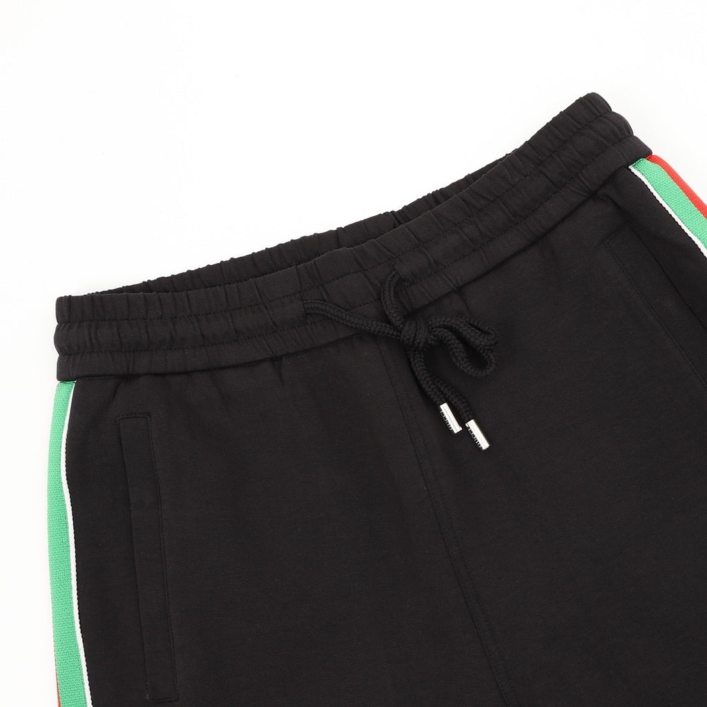Gucci Embroidered Athletic Shorts with Red and Green Webbing Paneling